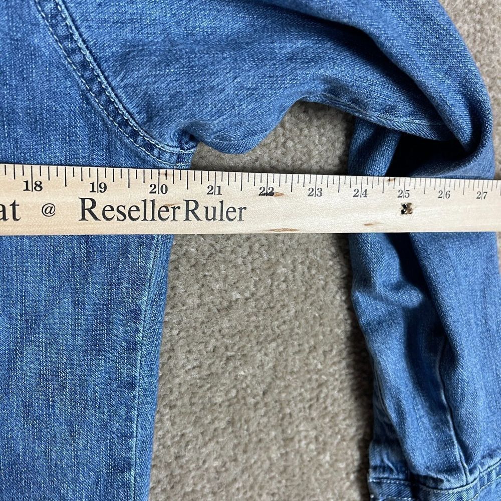 Levi's Western Shirt Shacket Womens Size Small Blue Denim Long Sleeve Pearl Snap - Picture 7 of 9